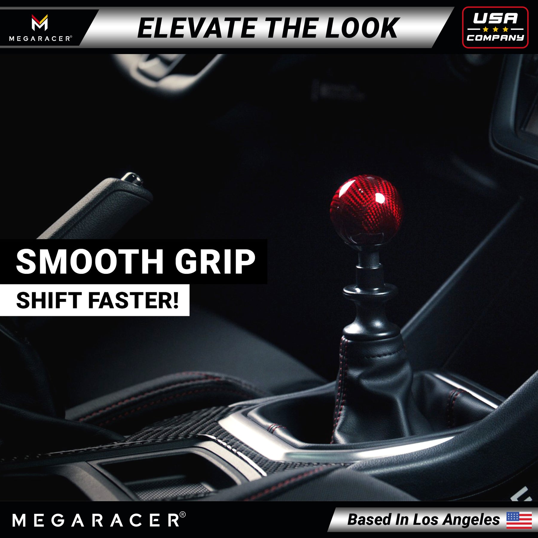 100% Carbon Fiber Round Shift Knob