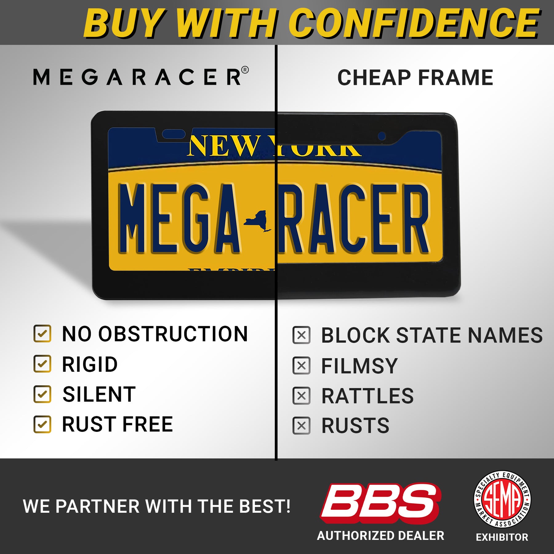 Black Metal License Plate Frame