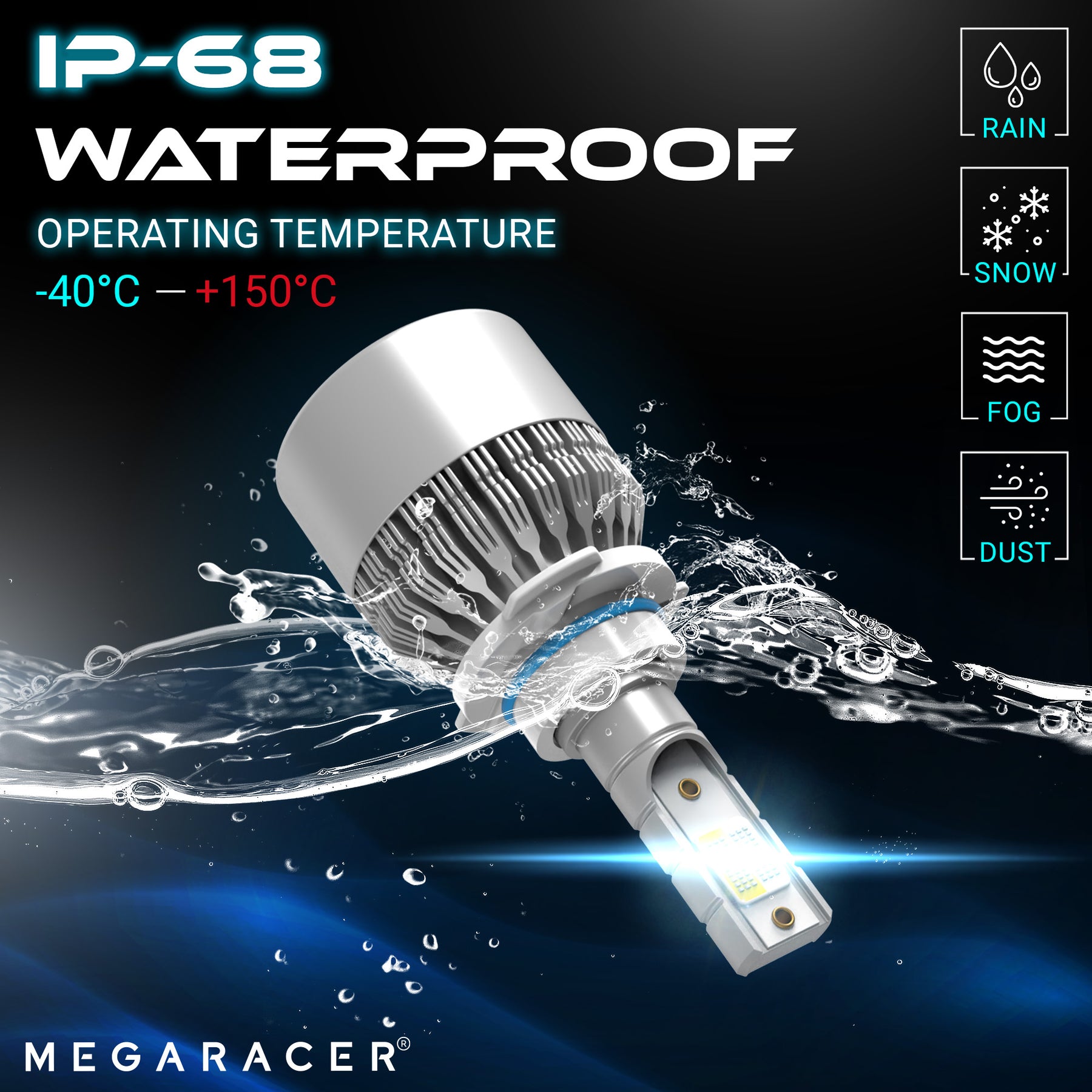 9006 6000K/8000K/10000K, 3 Colors Changing, LED Fog Lamp Bulb Replacement, Front Fog Light Only, Plug and Play, Pack of 2