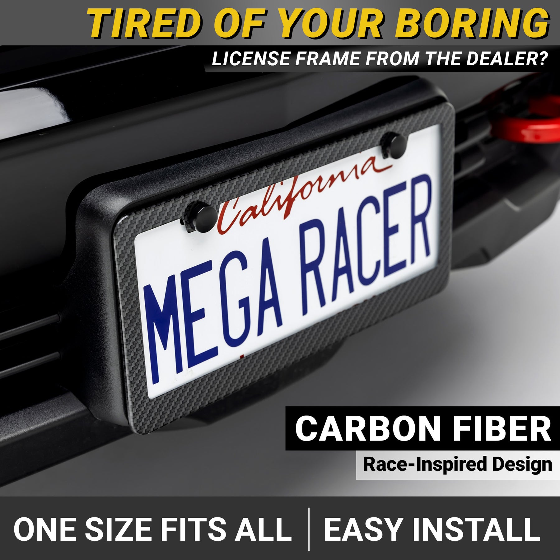 Carbon Fiber Pattern License Plate Frame