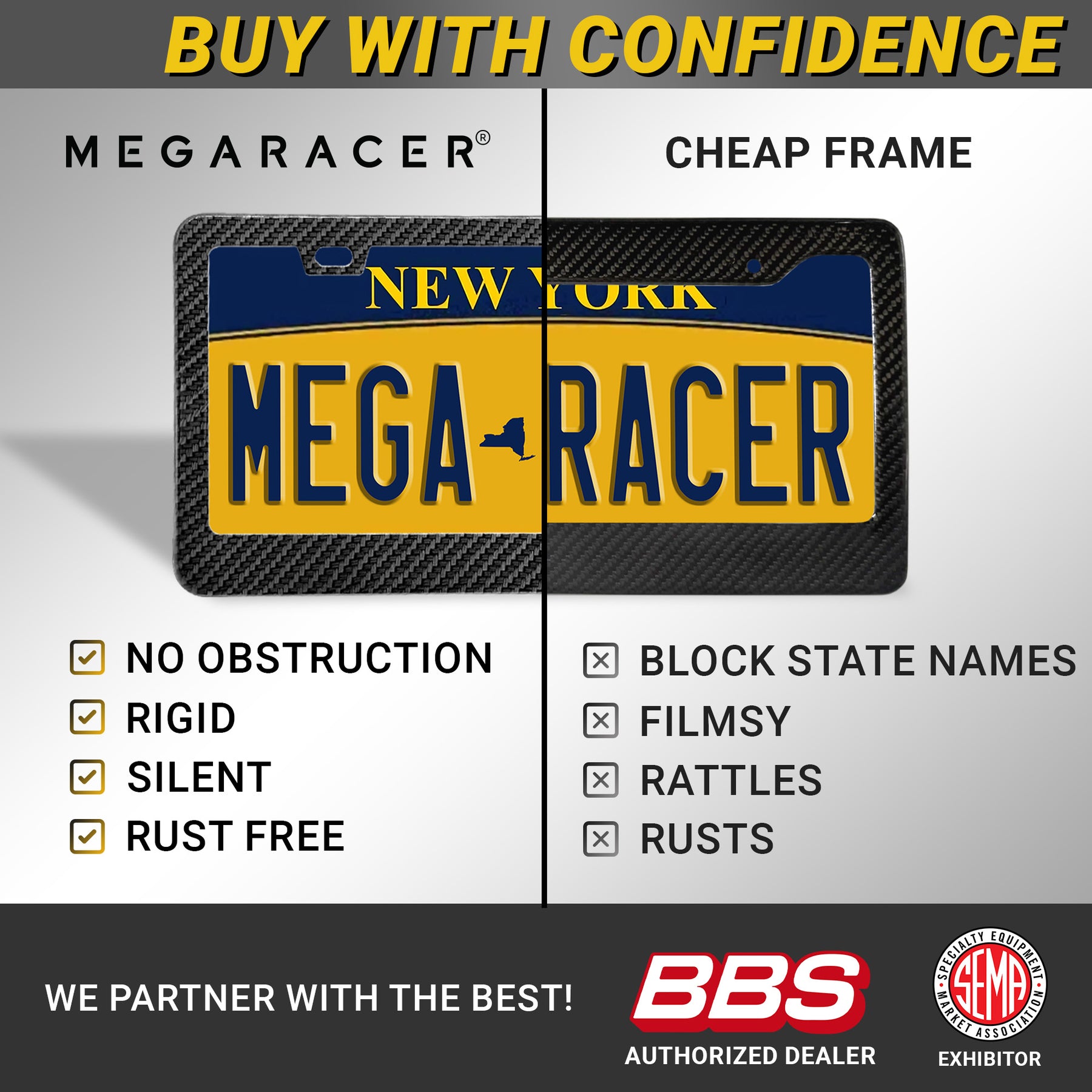 Carbon Fiber Pattern License Plate Frame
