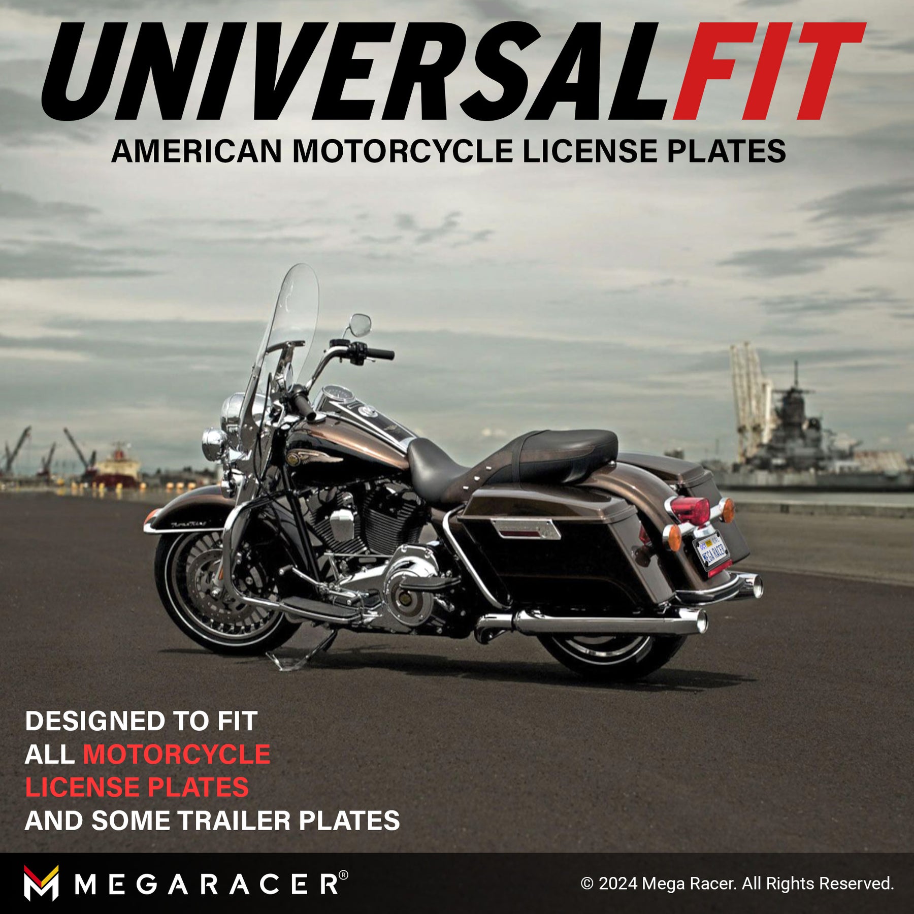 Carbon Fiber Motorcycle License Plate Frame, 1 Piece