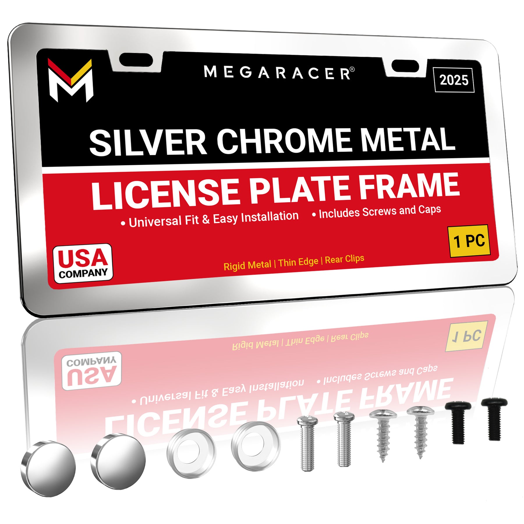 Silver Chrome License Plate Frame