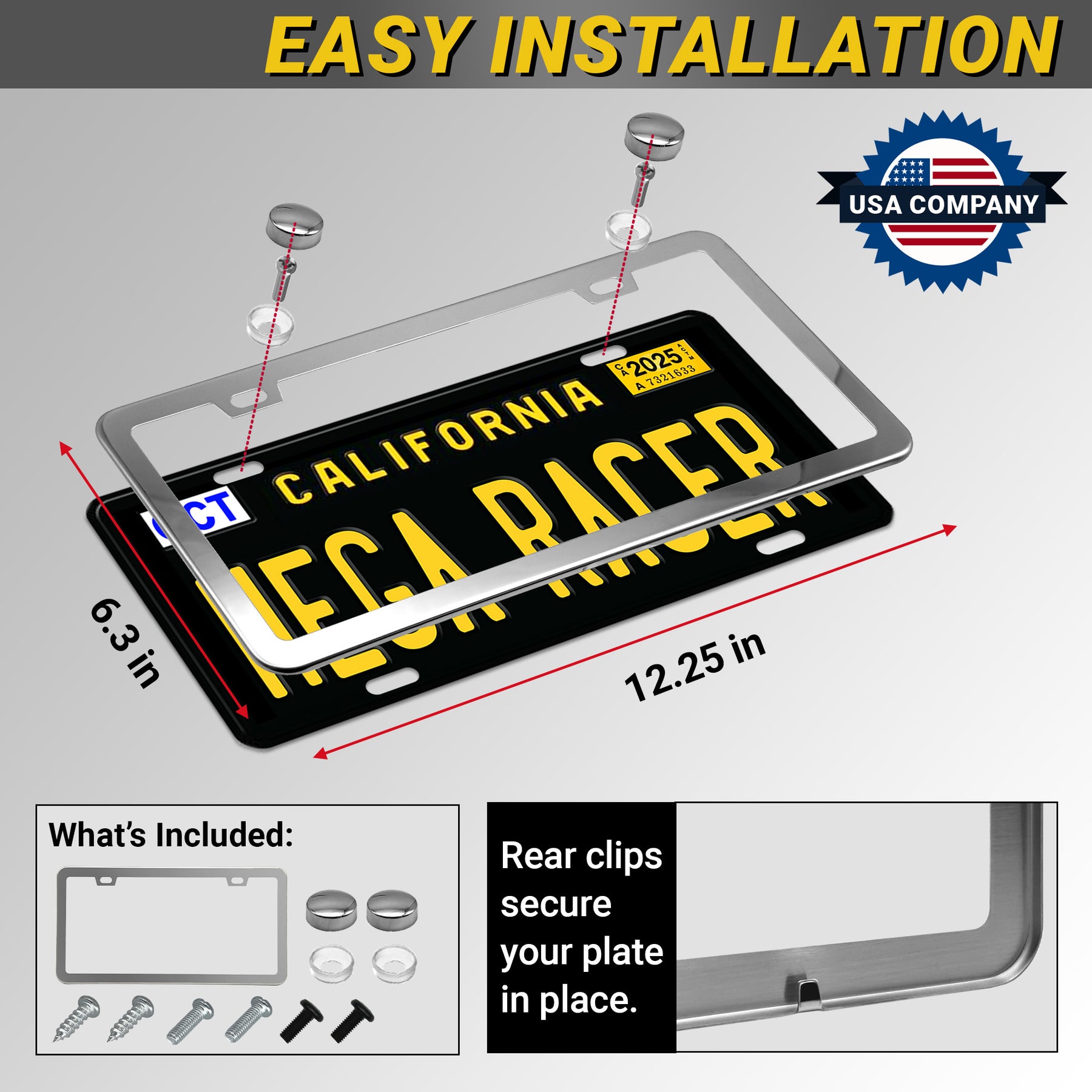 Silver Chrome License Plate Frame
