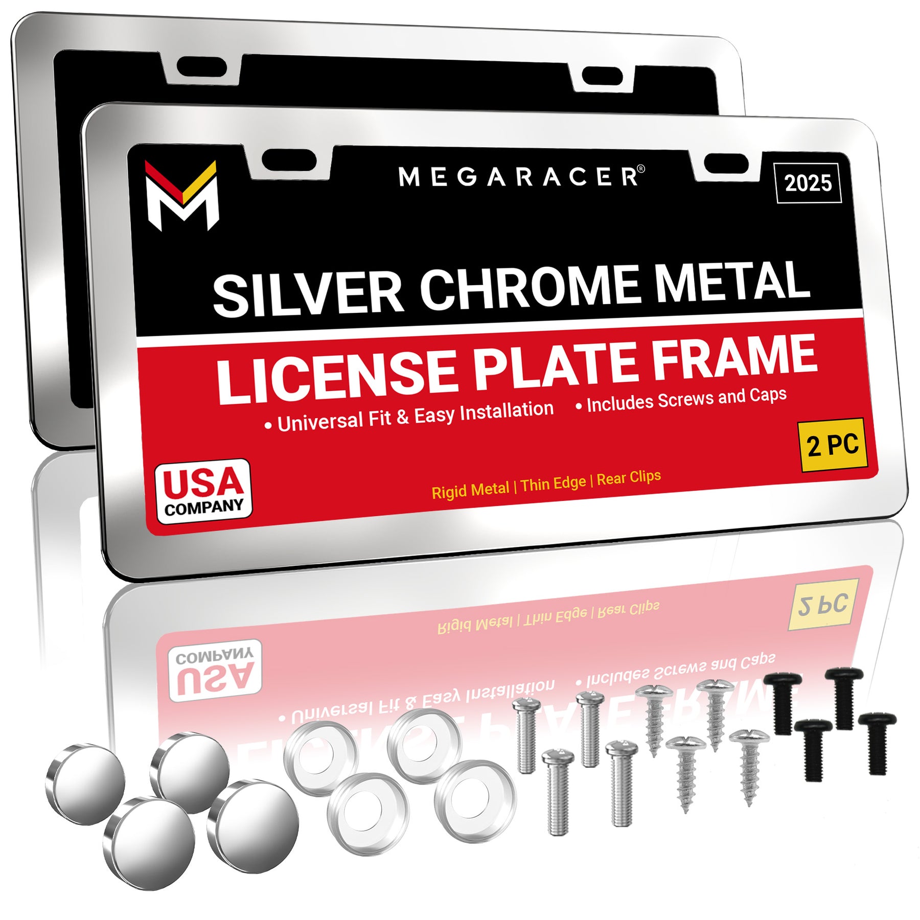 Silver Chrome License Plate Frame
