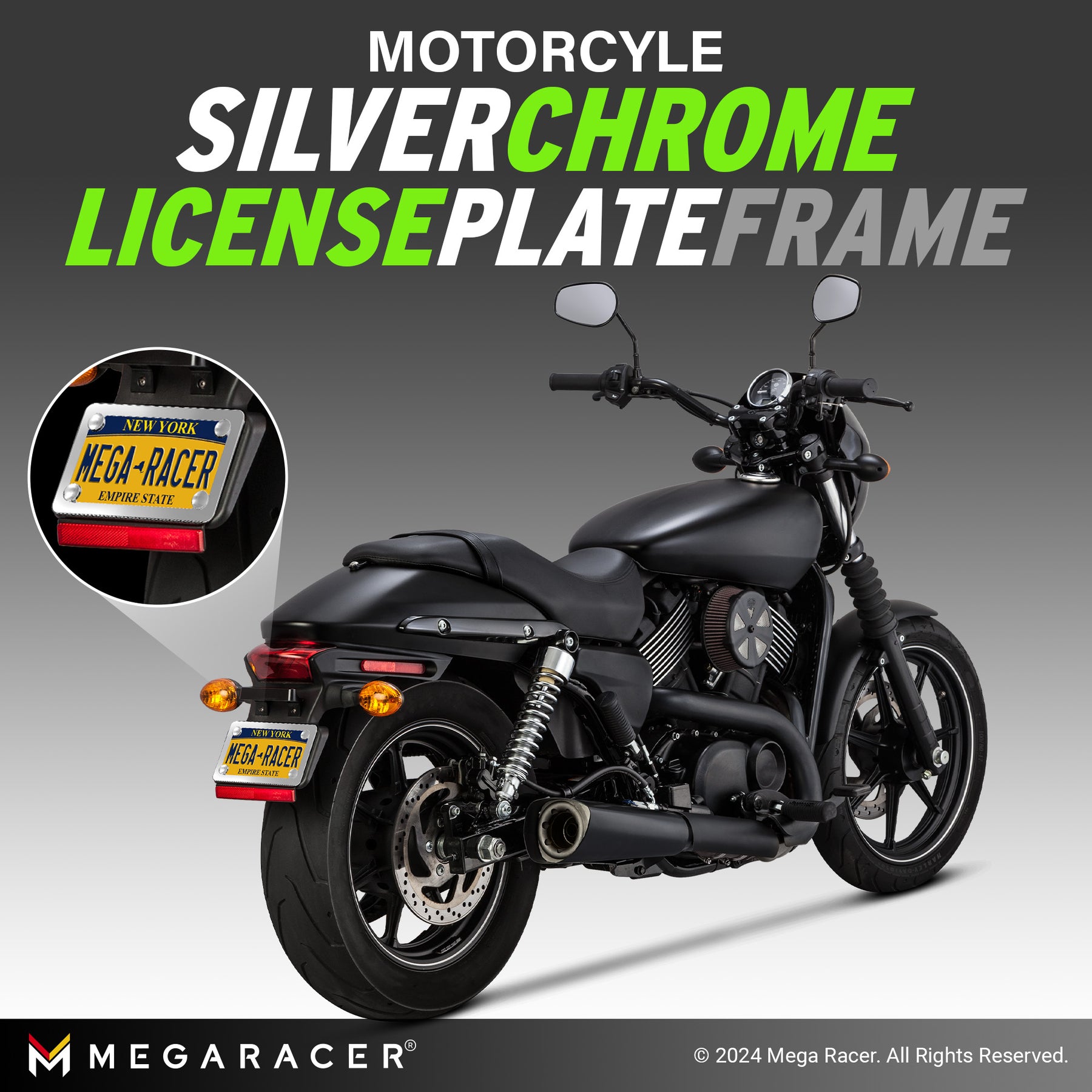 Chrome Motorcycle License Plate Frame, 1 Piece