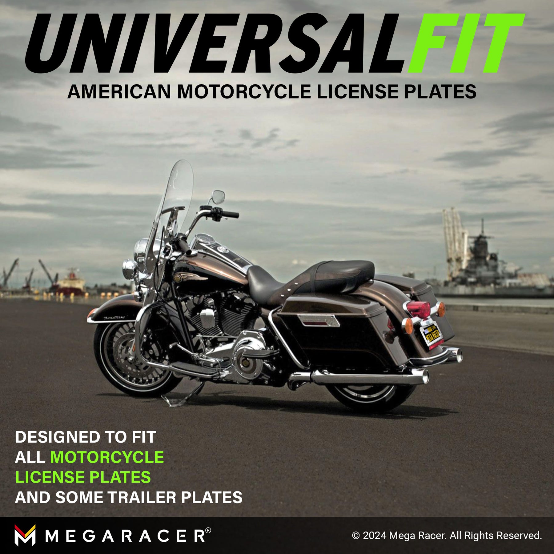 Chrome Motorcycle License Plate Frame, 1 Piece