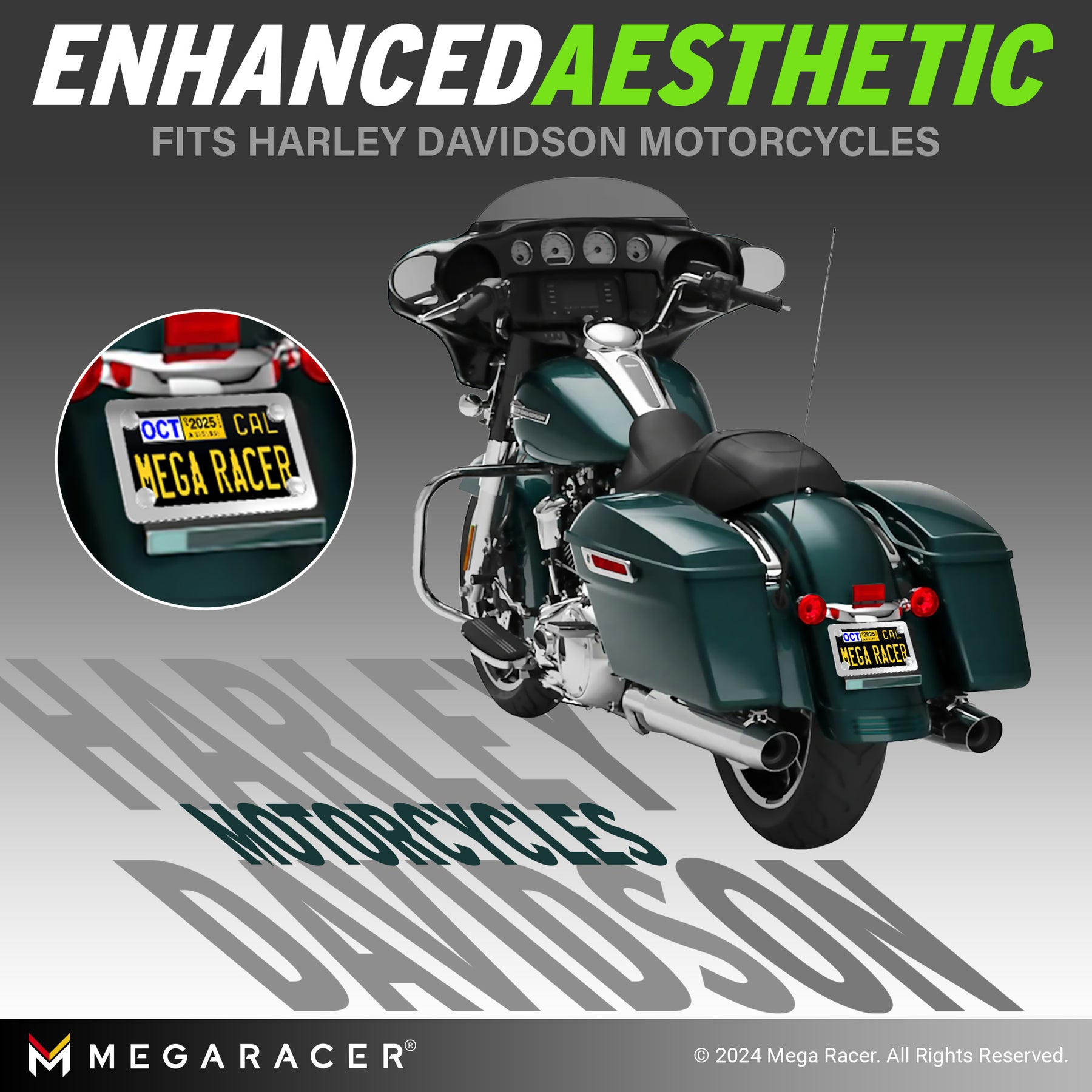 Chrome Motorcycle License Plate Frame, 1 Piece