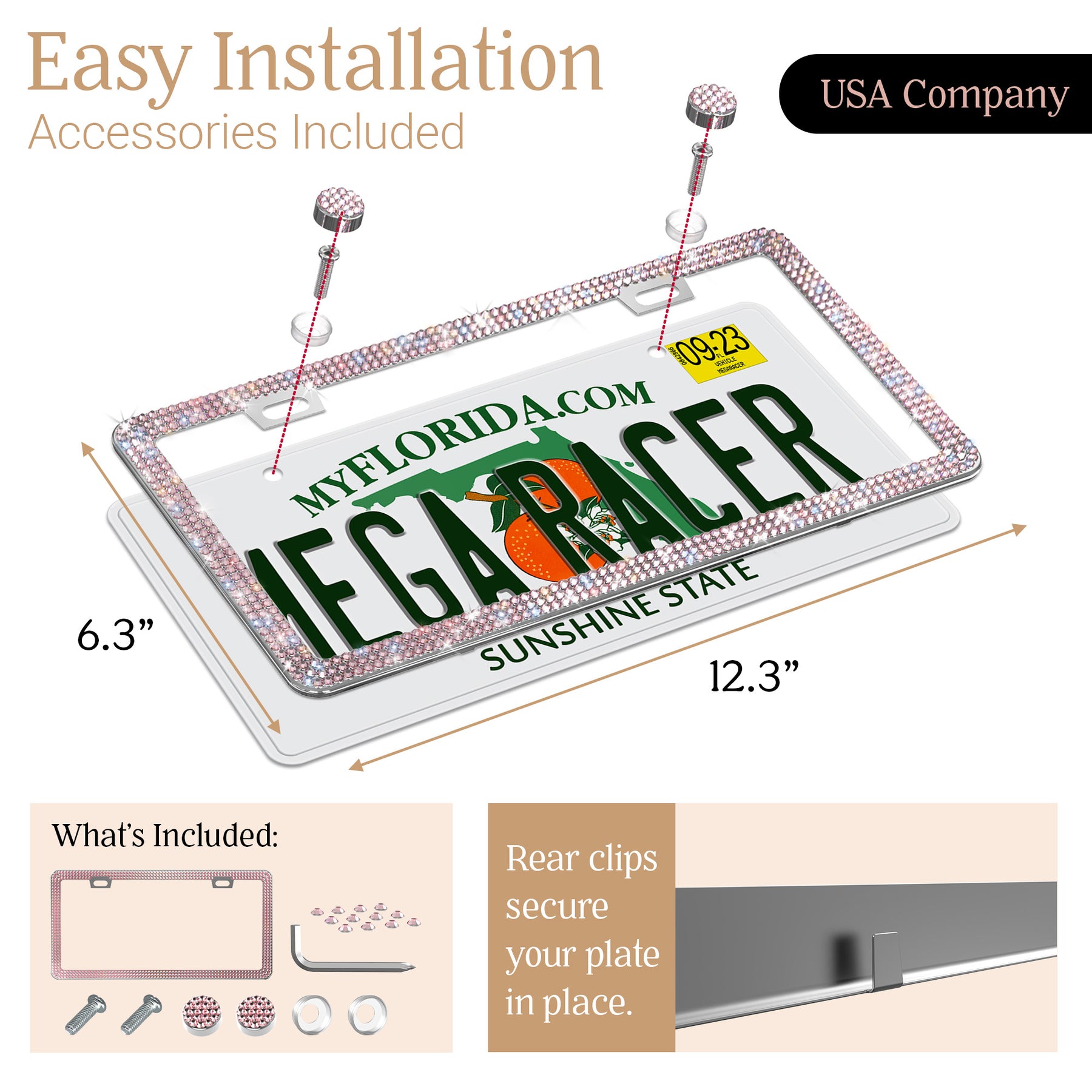 Pink Bling License Plate Frame