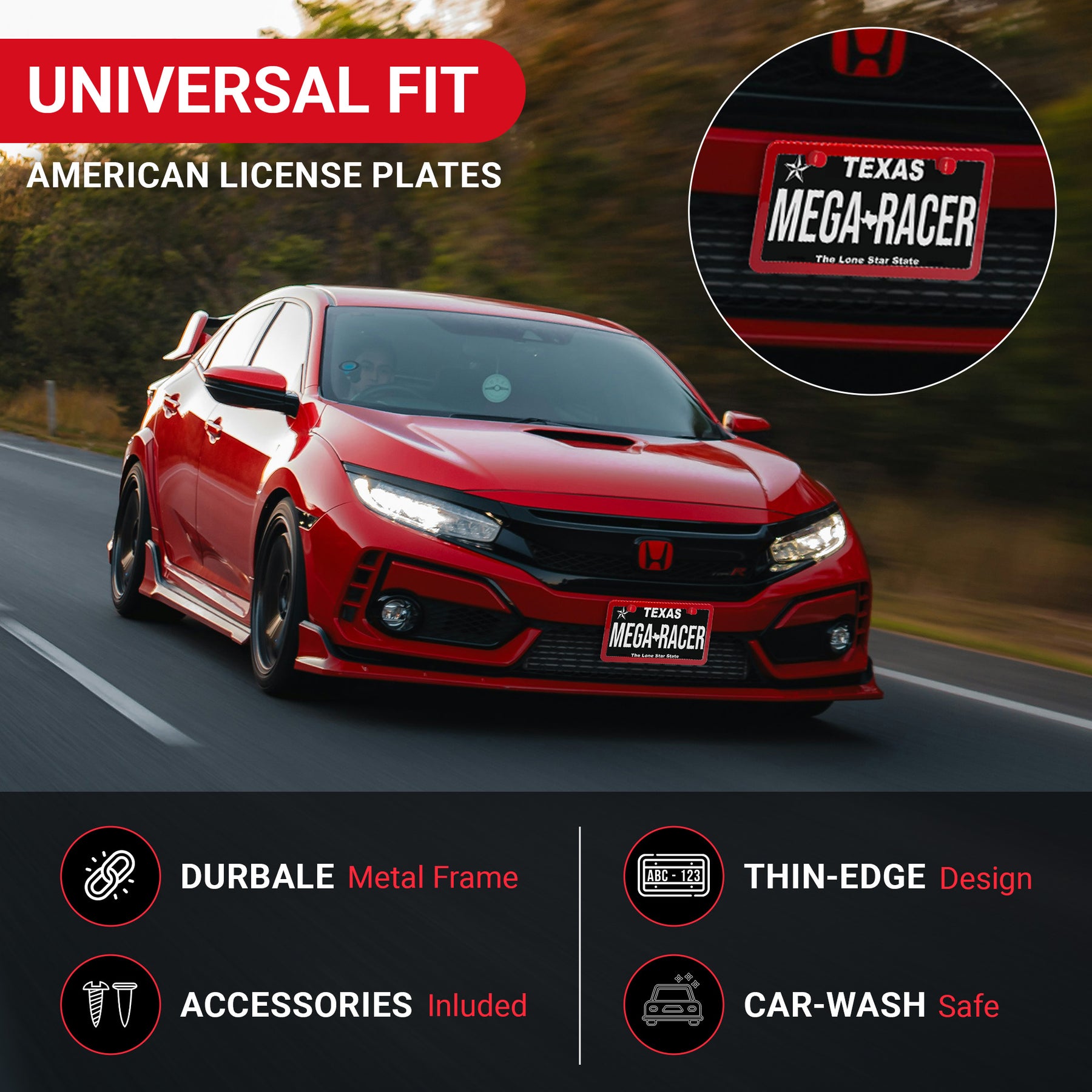 Red License Plate Frame