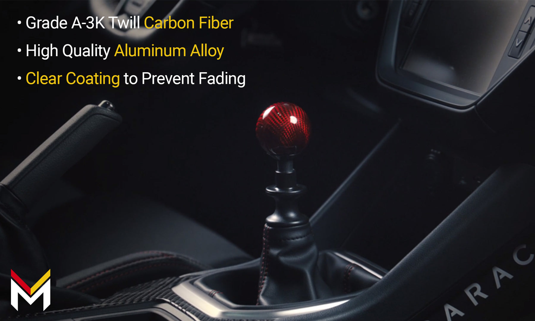 mega racer round shift knob real carbon fiber jdm inspired design manual transmission subaru brz wrx