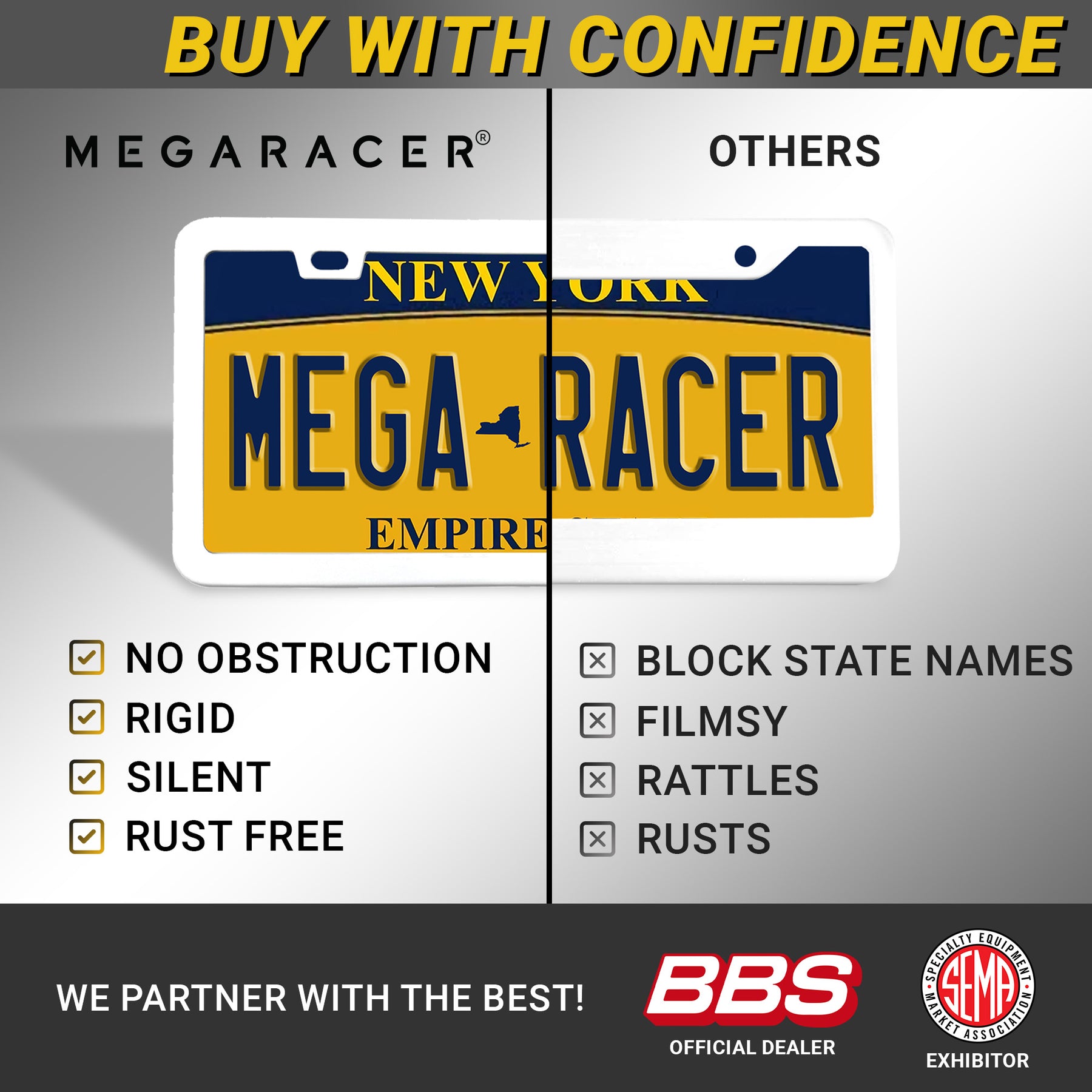White License Plate Frame