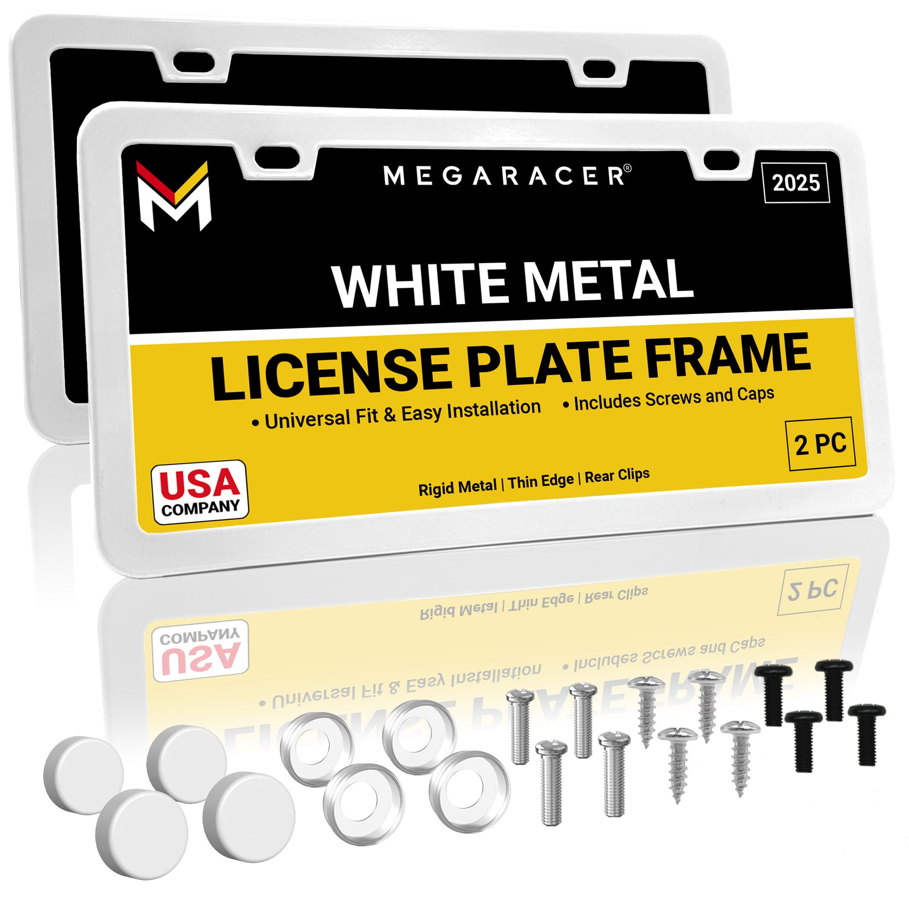 White License Plate Frame