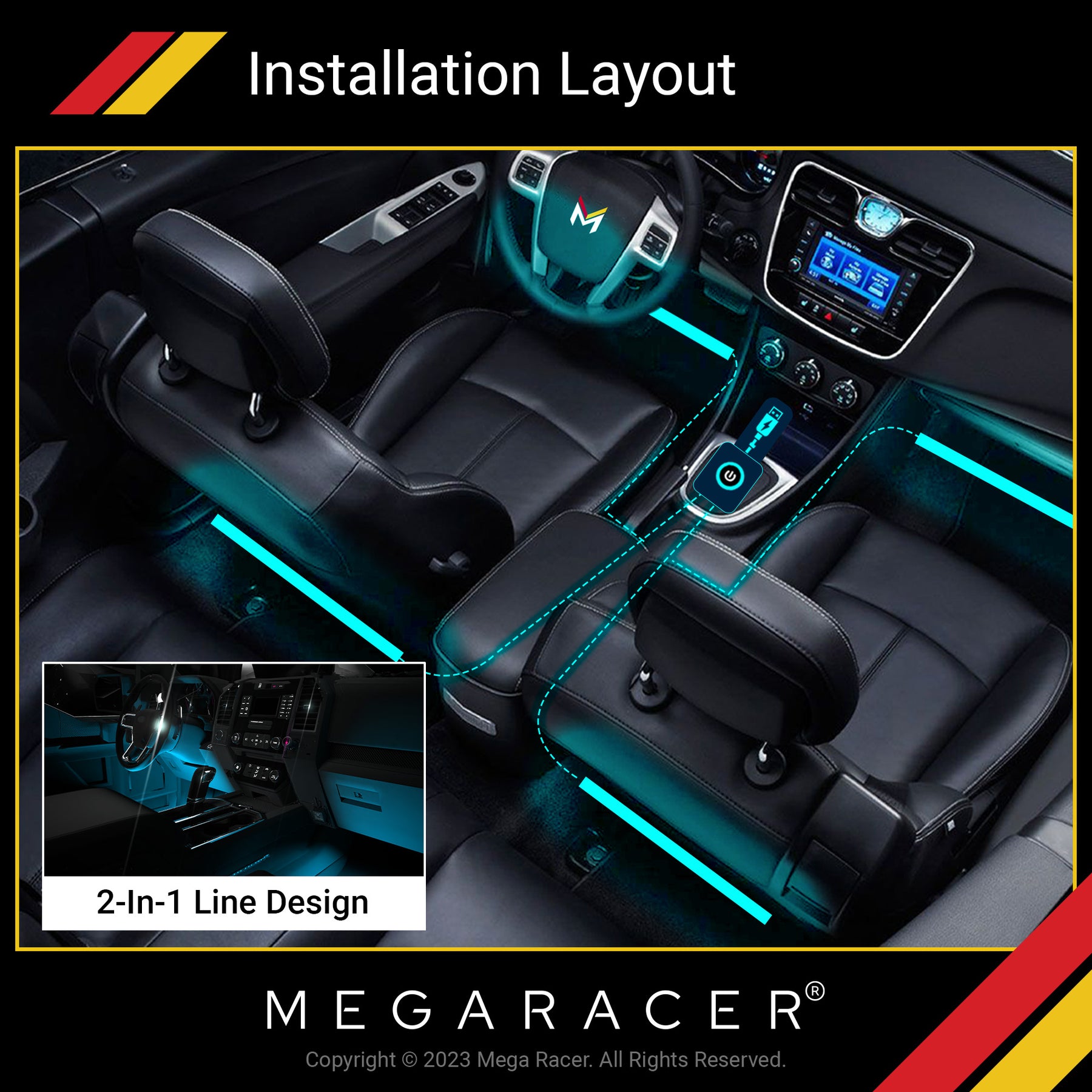 RGB underglow led lights for car led lights interior ambient lighting