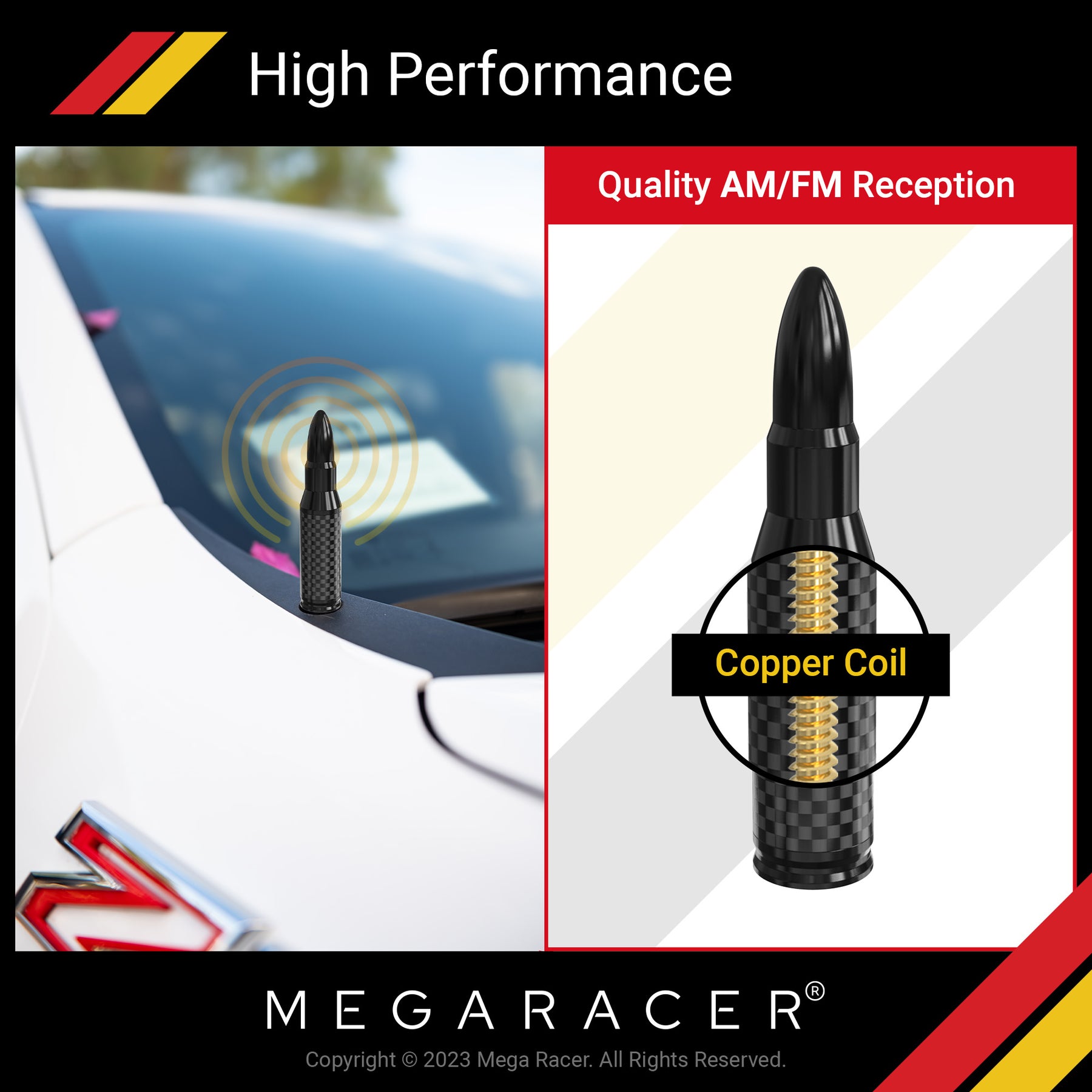 3.7" 338cal bullet antenna carbon fiber and aluminum antenna for cars truck replacement antenna stubby short mast radio silverado sierra f150 antennas accessories