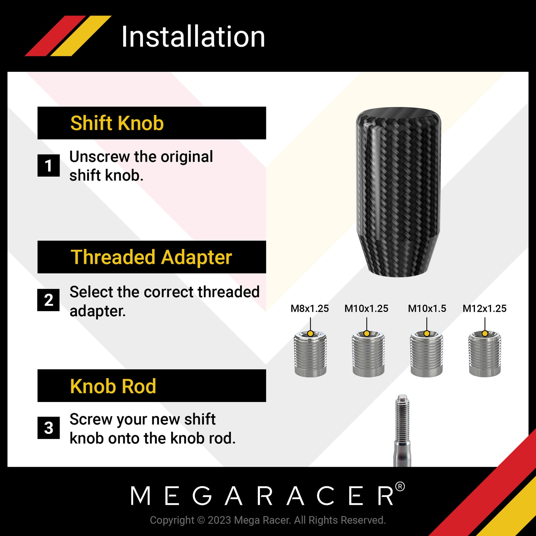 100% Full Carbon Fiber Shift Knob