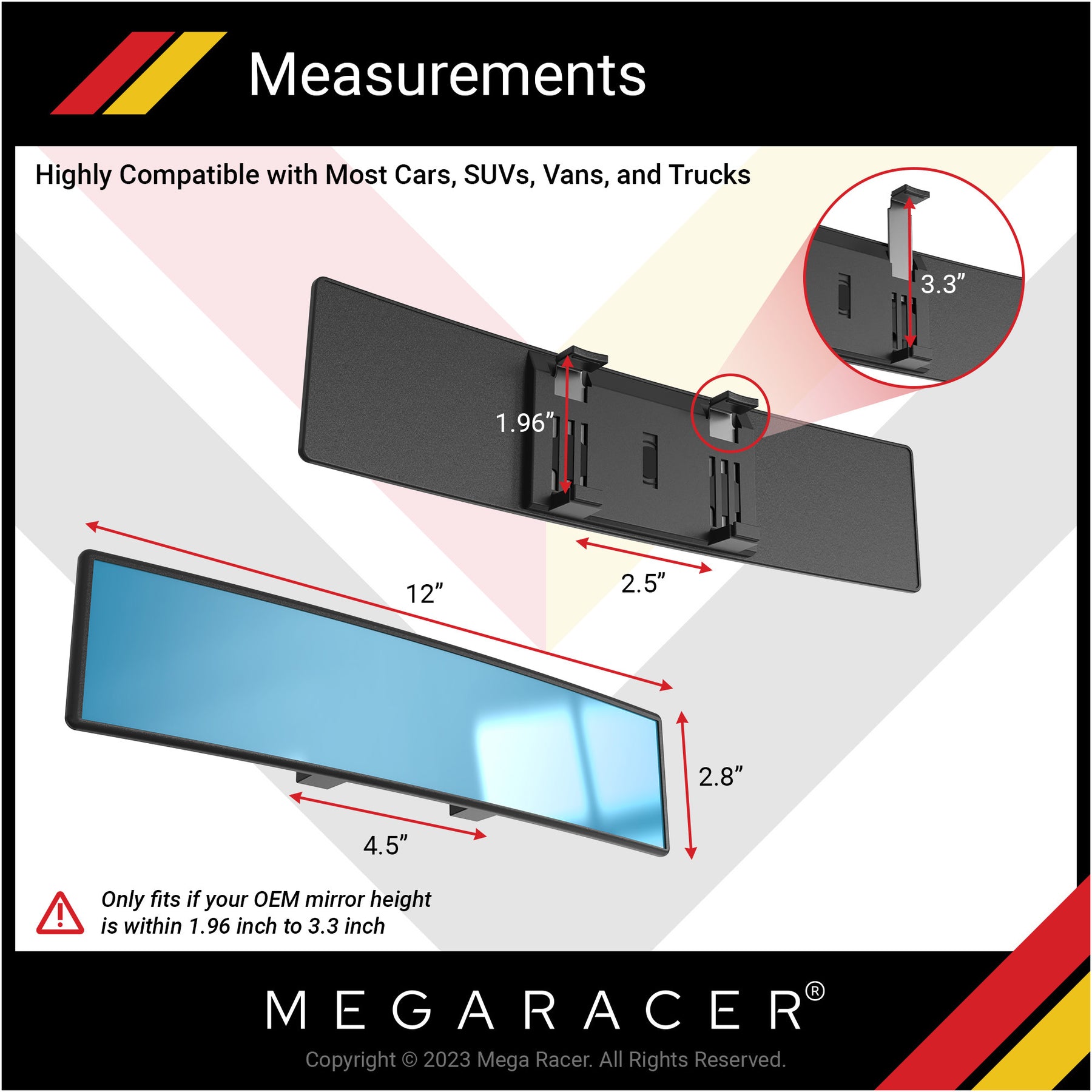 Car interior accessory rear view mirror interior car mirror blind spot check wide angle mirror