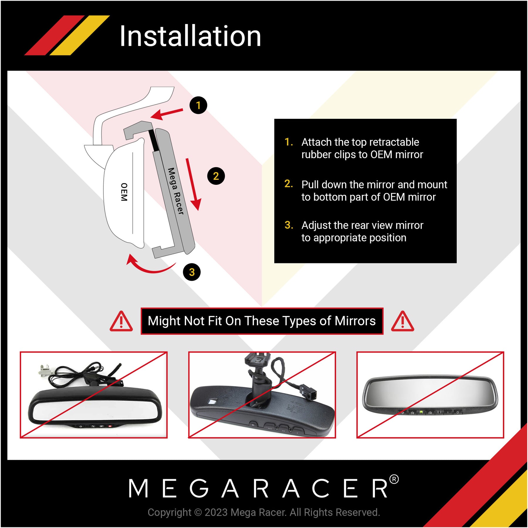 Car interior accessory rear view mirror interior car mirror blind spot check wide angle mirror
