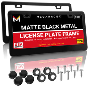 Black Metal License Plate Frame