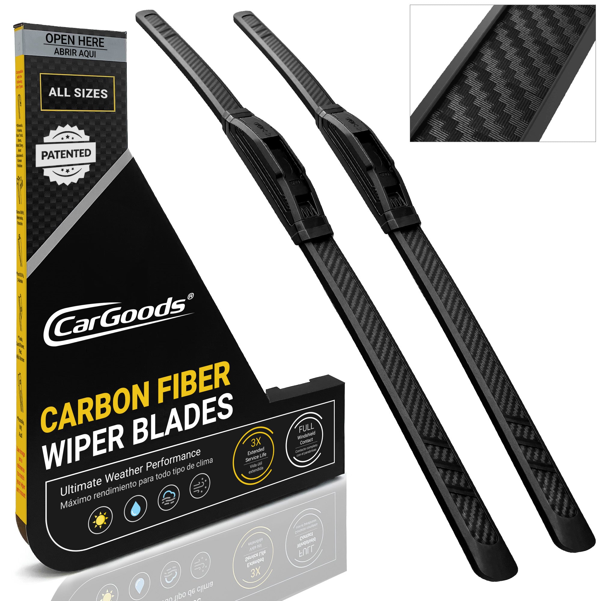 CarGoods Carbon Fiber Windshield Wiper Blades