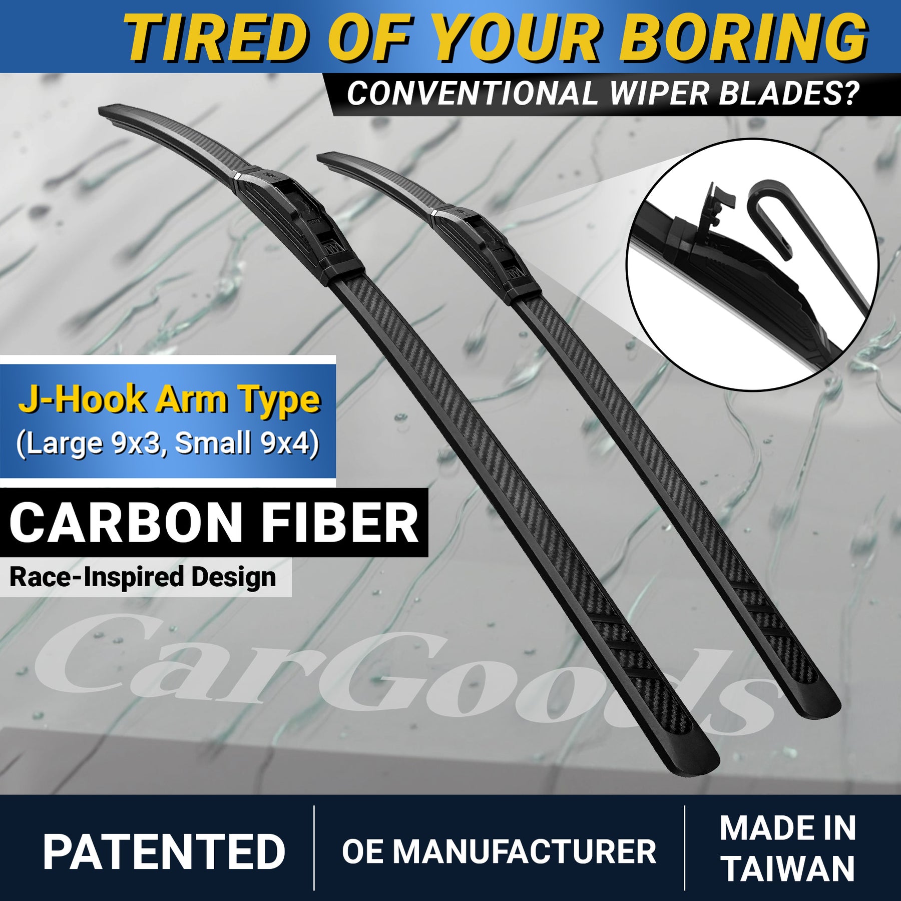 CarGoods Carbon Fiber Windshield Wiper Blades