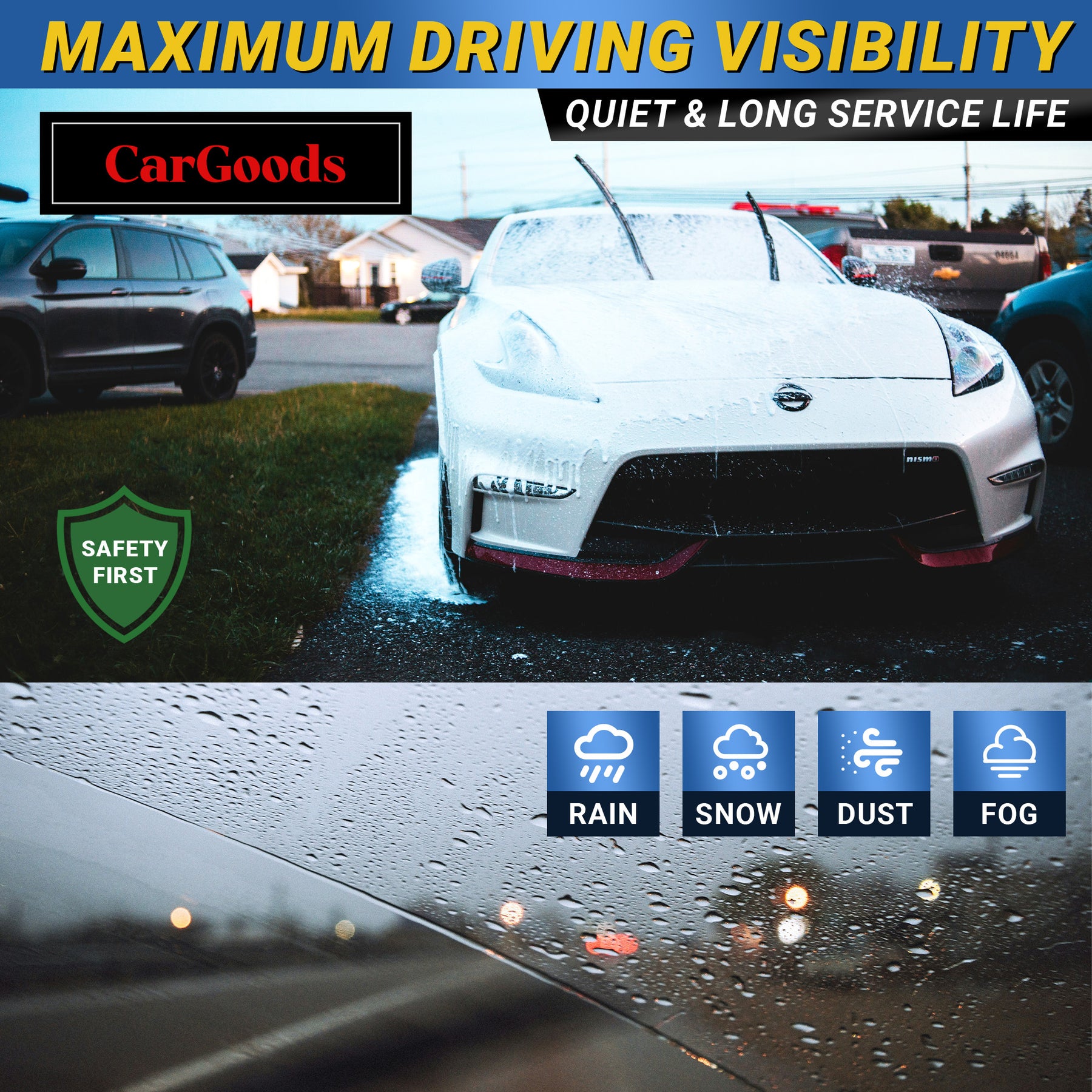 CarGoods Carbon Fiber Windshield Wiper Blades