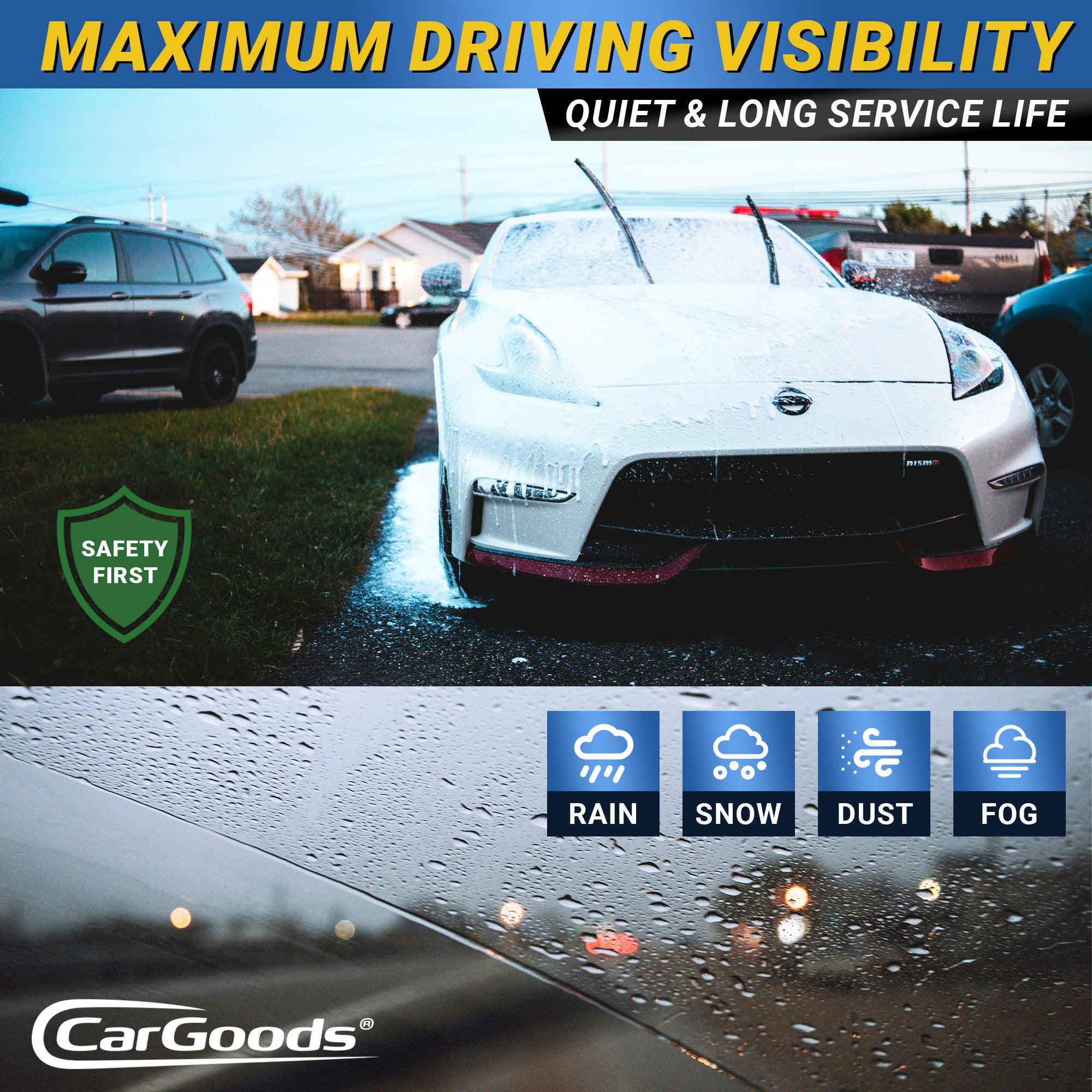 CarGoods Carbon Fiber Windshield Wiper Blades