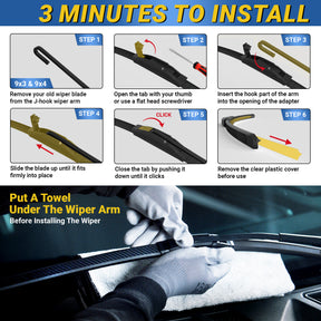 CarGoods Carbon Fiber Windshield Wiper Blades