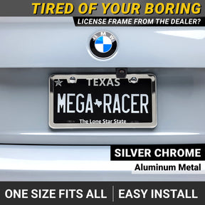 Silver Chrome License Plate Frame