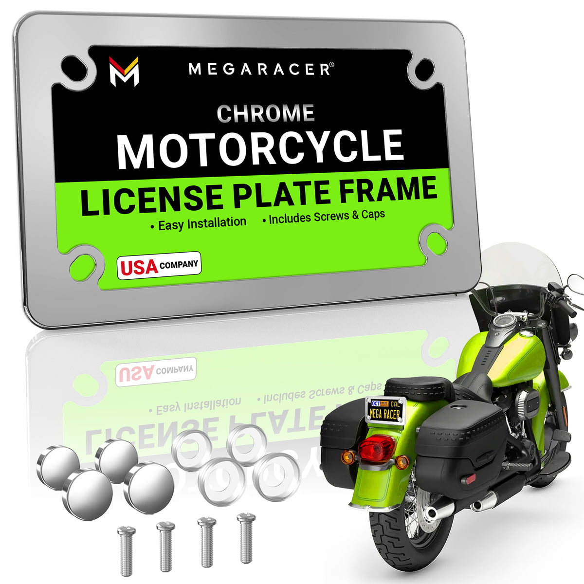 Chrome Motorcycle License Plate Frame, 1 Piece