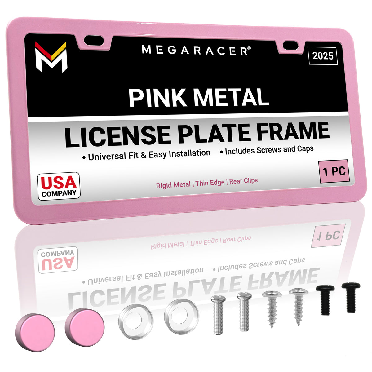Pink Slimline License Plate Frame