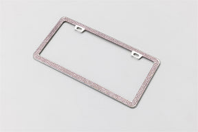 Pink bling license plate frames for women diamond sparkly glitter license plate cover for cars