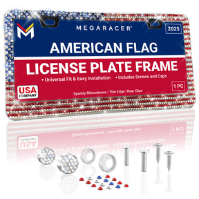 American Flag Bling License Plate Frame