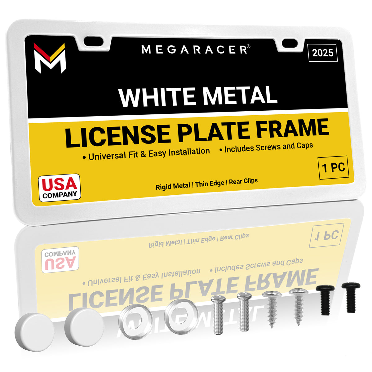 White License Plate Frame