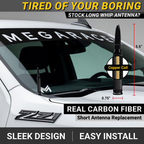 5.5" Carbon Fiber 50 Cal Bullet Antenna