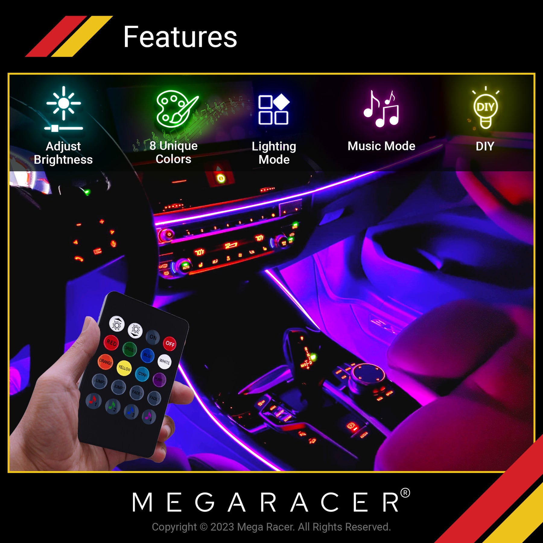 RGB underglow led lights for car led lights interior ambient lighting