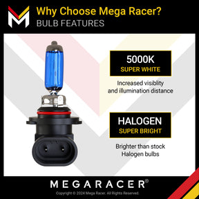 9005 9006 - 5000K White Halogen Headlight Bulbs Combo, Pack of 4