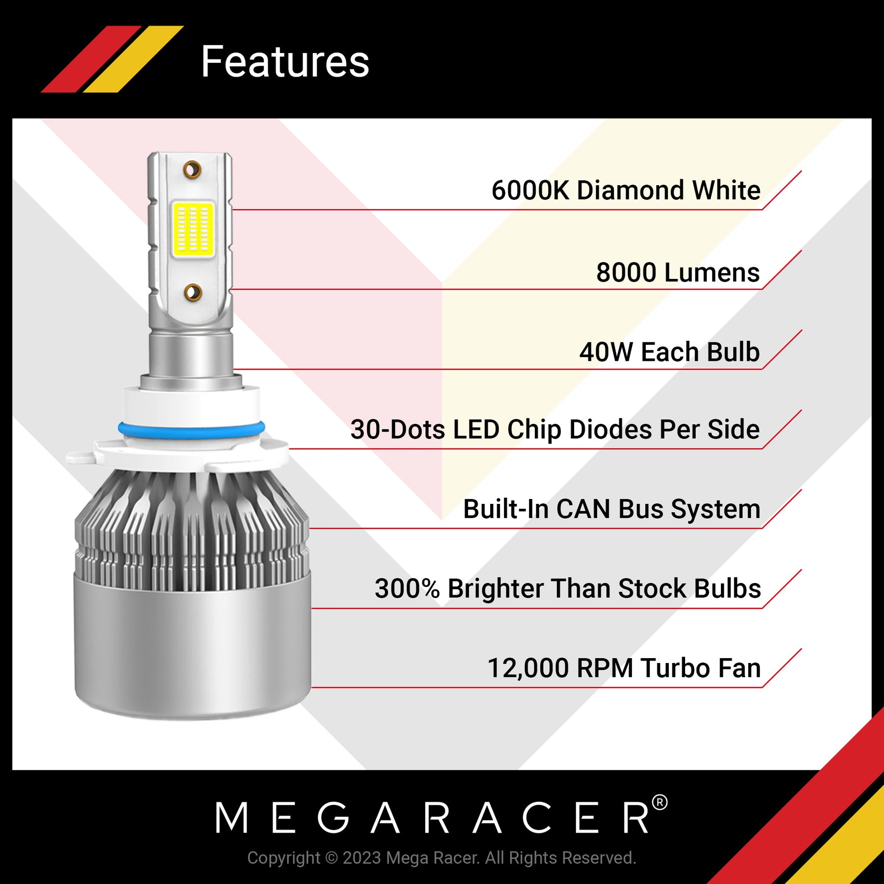c6 led headlight bulbs 9006, HB4 LED bulbs automotive headlight led chips halogen replacement