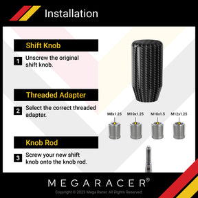100% Full Carbon Fiber Shift Knob