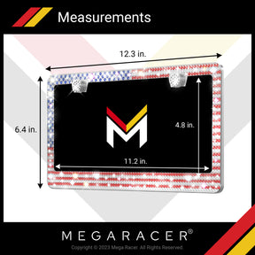 USA flag style 3 colors bling license plate frames for women diamond sparkly glitter license plate cover 
