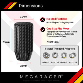 100% Full Carbon Fiber Shift Knob